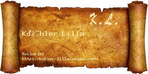 Kübler Lilla névjegykártya