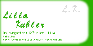 lilla kubler business card